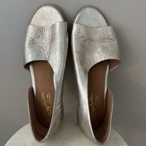 Seychelles Metallic Silver Open-Toe Loafers